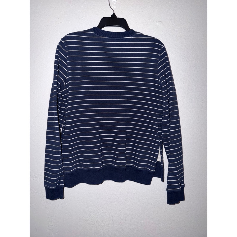 La Ligne Navy Blue White Striped Cotton French Terry Crewneck Womens Size S - Picture 5 of 5